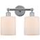 Edison Cobbleskill 14" 2-Light Polished Chrome Bath Light w/ White Sha
