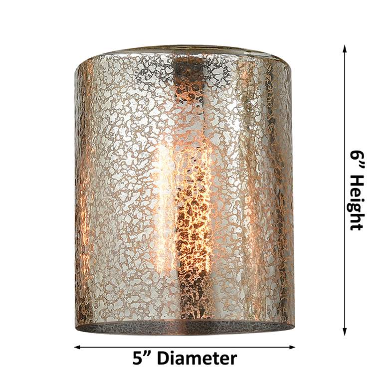 Image 5 Edison Cobbleskill 14"W 2 Light Black Brass Bath Light With Mercury Sh more views
