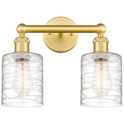 Edison Cobbleskill 14&quot;W 2 Light Satin Gold Bath Light With Deco Swirl