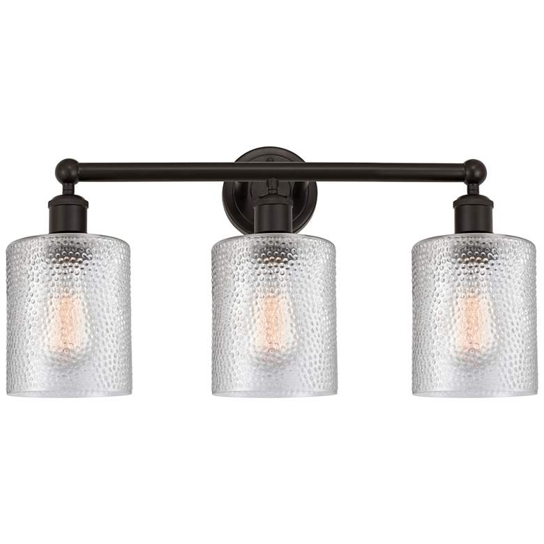 Image 1 Edison Cobbleskill 23" 3-Light Oil Rubbed Bronze Bath Light w/ Clear S