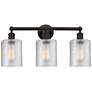 Edison Cobbleskill 23" 3-Light Oil Rubbed Bronze Bath Light w/ Clear S