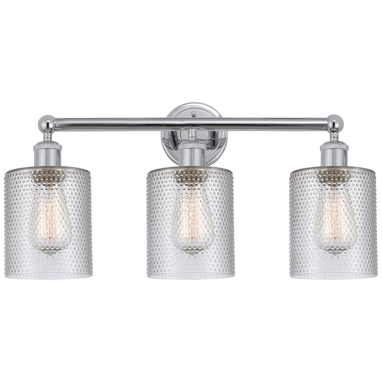 Image 1 Edison Cobbleskill 23" 3-Light Polished Chrome Bath Light w/ Clear Sha