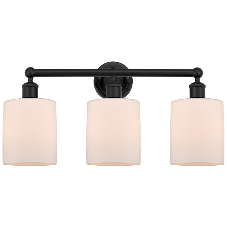 Image 1 Edison Cobbleskill 23" Wide Black 3-Light Vanity Bath Light