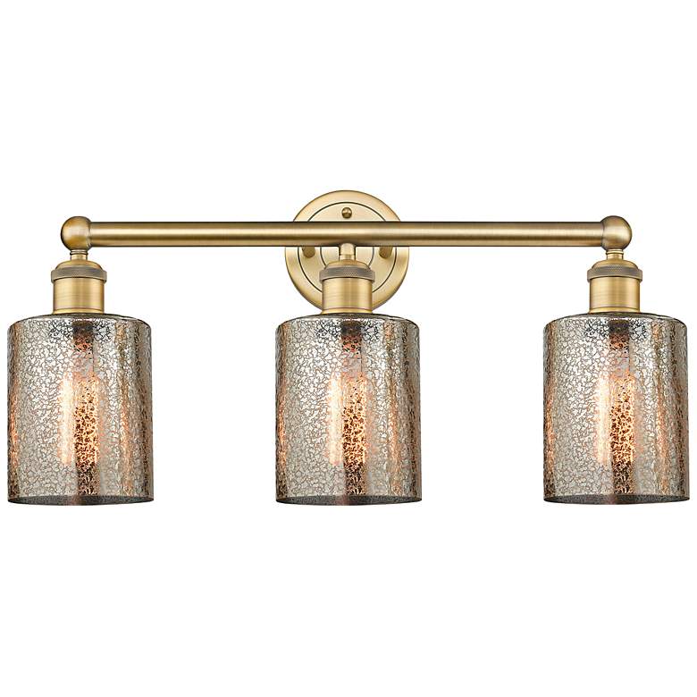 Image 1 Edison Cobbleskill 23" Wide Brushed Brass 3-Light Bath Light