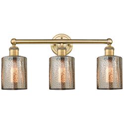 Edison Cobbleskill 23" Wide Brushed Brass 3-Light Bath Light