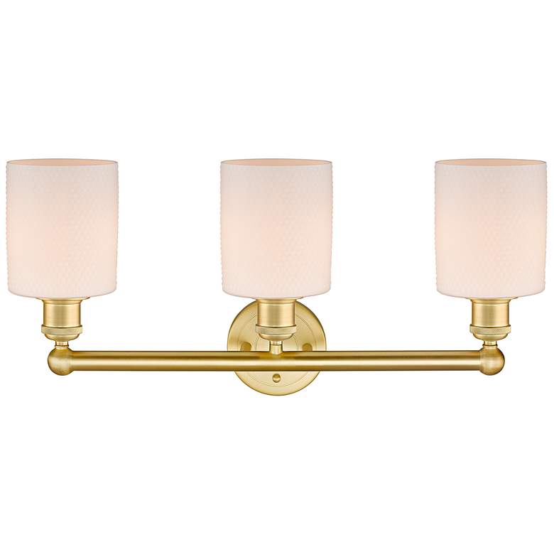 Image 3 Edison Cobbleskill 23" Wide Satin Gold 3-Light Bath Light more views