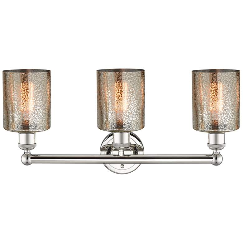 Image 2 Edison Cobbleskill 23"W 3 Light Polished Nickel Bath Light w/ Mercury more views