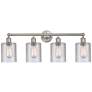 Edison Cobbleskill 32" 4-Light Brushed Nickel Bath Light w/ Clear Shad