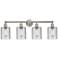 Edison Cobbleskill 32" 4-Light Brushed Nickel Bath Light w/ Clear Shad
