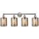 Edison Cobbleskill 32" 4-Light Brushed Nickel Bath Light w/ Mercury Sh