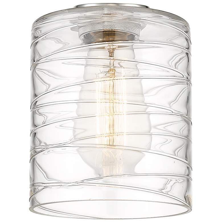 Image 3 Edison Cobbleskill 32" 4-Light Matte Black Bath Light w/ Deco Swirl Sh more views