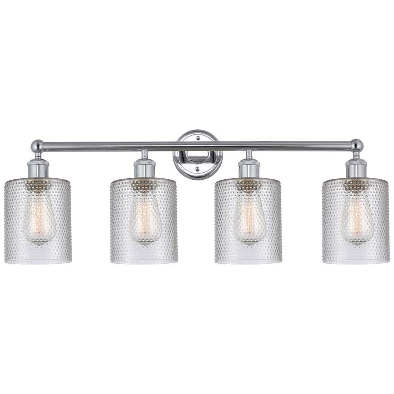 Image 1 Edison Cobbleskill 32" 4-Light Polished Chrome Bath Light w/ Clear Sha