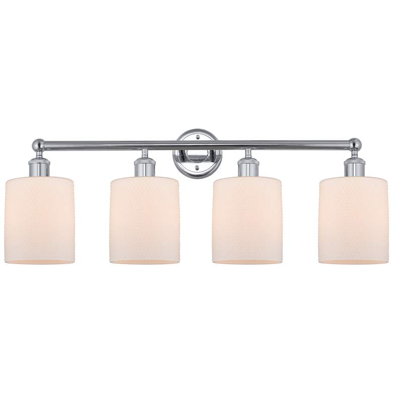 Image 1 Edison Cobbleskill 32" 4-Light Polished Chrome Bath Light w/ White Sha