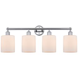 Edison Cobbleskill 32" 4-Light Polished Chrome Bath Light w/ White Sha