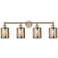 Edison Cobbleskill 32"W 4 Light Antique Brass Bath Light With Mercury