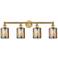 Edison Cobbleskill 32"W 4 Light Brushed Brass Bath Light With Mercury