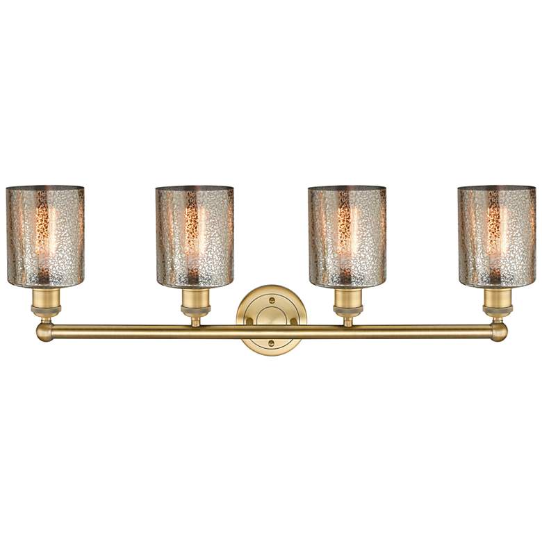 Image 2 Edison Cobbleskill 32"W 4 Light Brushed Brass Bath Light With Mercury more views