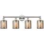 Edison Cobbleskill 32"W 4 Light Polished Nickel Bath Light w/ Mercury