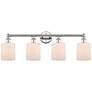 Edison Cobbleskill 32"W 4 Light Polished Nickel Bath Light With White