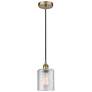 Edison Cobbleskill 5" Antique Brass Mini Pendant w/ Clear Shade