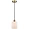 Edison Cobbleskill 5" Antique Brass Mini Pendant w/ Matte White Shade