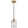 Edison Cobbleskill 5" Brushed Brass Mini Pendant w/ Clear Shade