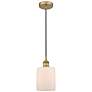 Edison Cobbleskill 5" Brushed Brass Mini Pendant w/ Matte White Shade