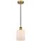Edison Cobbleskill 5" Brushed Brass Mini Pendant w/ Matte White Shade