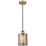 Edison Cobbleskill 5" Brushed Brass Mini Pendant w/ Mercury Shade