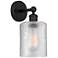 Edison Cobbleskill 5" Matte Black Sconce w/ Clear Shade