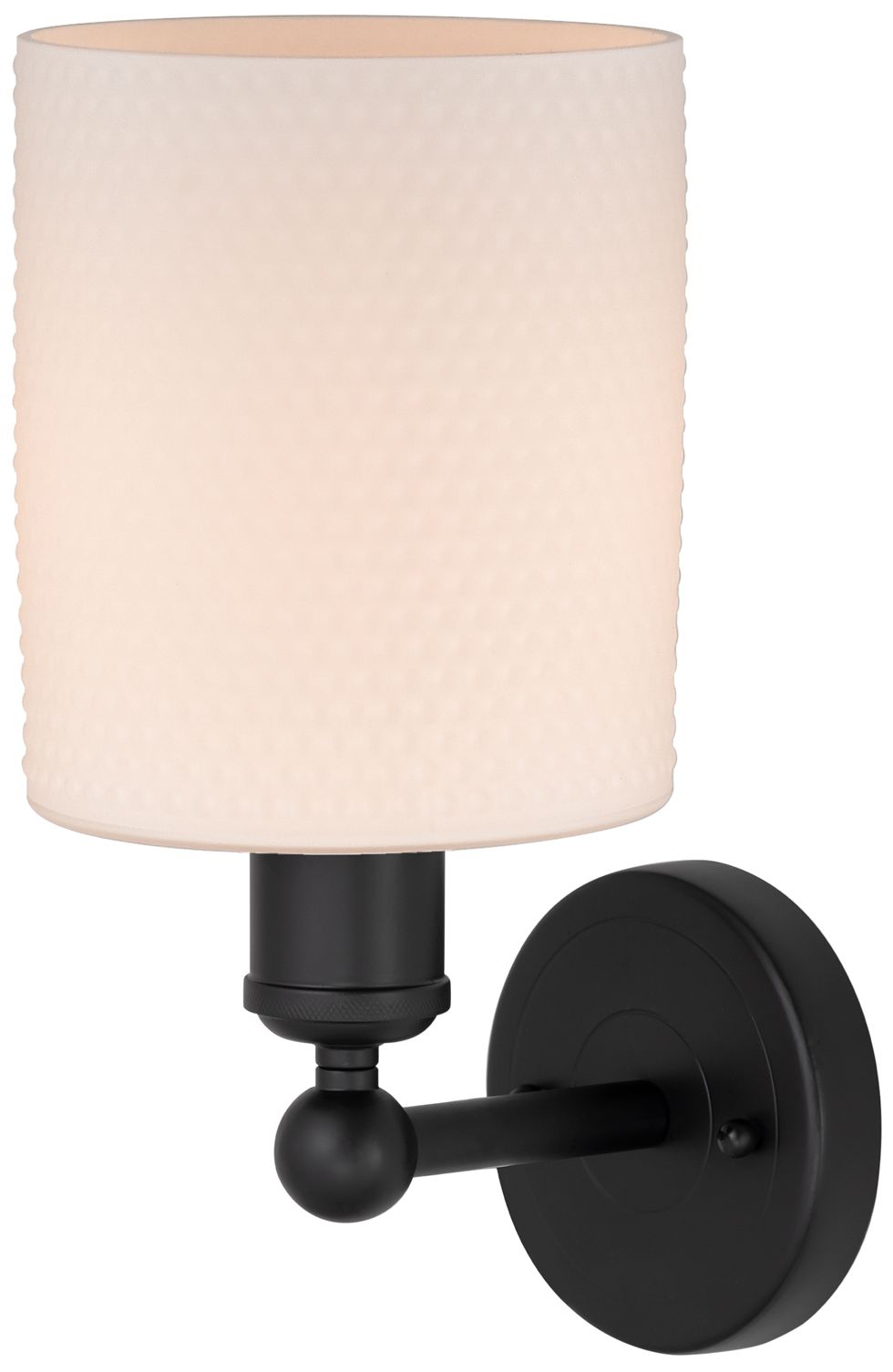 Image 2 Edison Cobbleskill 5" Matte Black Sconce w/ Matte White Shade more views