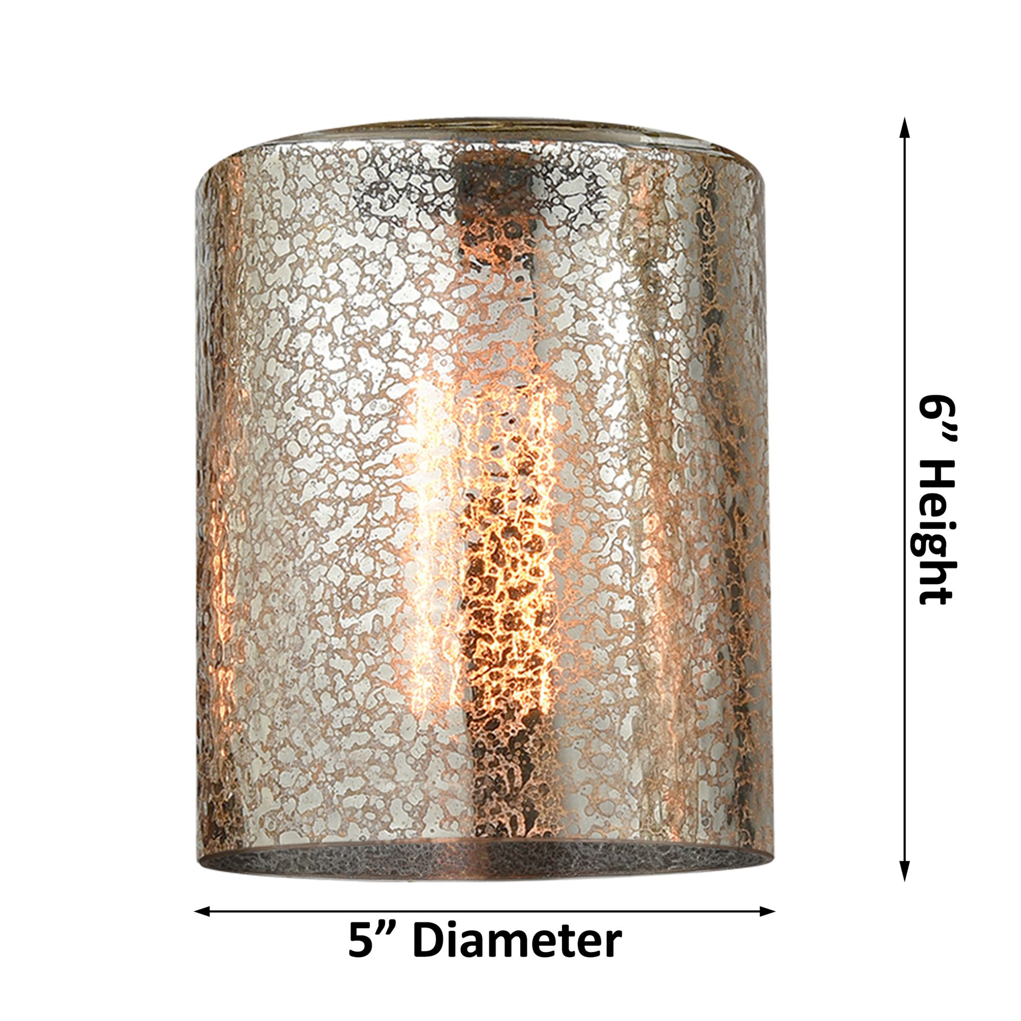 Edison Cobbleskill 5" Matte Black Sconce w/ Mercury Shade