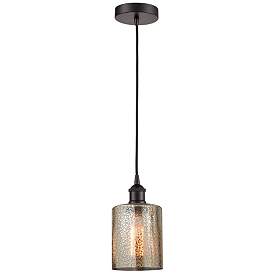 Image1 of Edison Cobbleskill 5" Oil Rubbed Bronze Mini Pendant w/ Mercury Shade