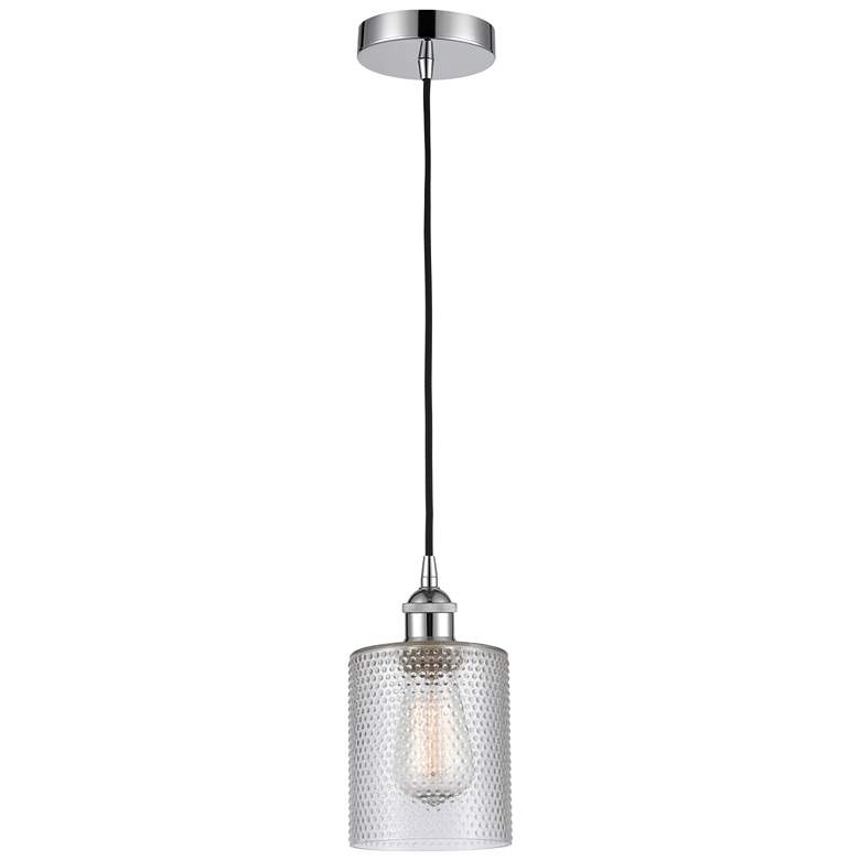 Image 1 Edison Cobbleskill 5" Polished Chrome Mini Pendant w/ Clear Shade