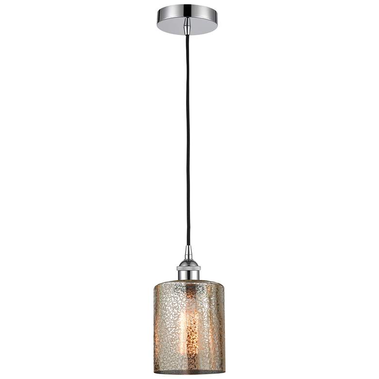 Image 1 Edison Cobbleskill 5" Polished Chrome Mini Pendant w/ Mercury Shade