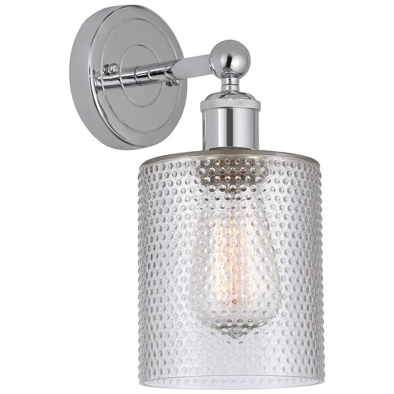 Image 1 Edison Cobbleskill 5 inch Polished Chrome Sconce w/ Clear Shade