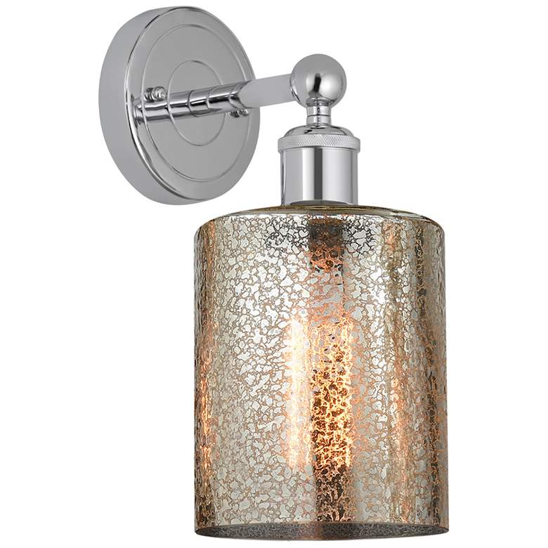 Image 1 Edison Cobbleskill 5" Polished Chrome Sconce w/ Mercury Shade
