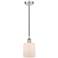 Edison Cobbleskill 5" Polished Nickel Mini Pendant w/ Matte White Shad