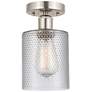 Edison Cobbleskill 5" Semi-Flush Mount - Brushed Satin Nickel - Clear