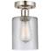 Edison Cobbleskill 5" Semi-Flush Mount - Brushed Satin Nickel - Clear