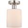 Edison Cobbleskill 5" Semi-Flush Mount - Brushed Satin Nickel - Matte
