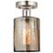 Edison Cobbleskill 5" Semi-Flush Mount - Brushed Satin Nickel - Mercur