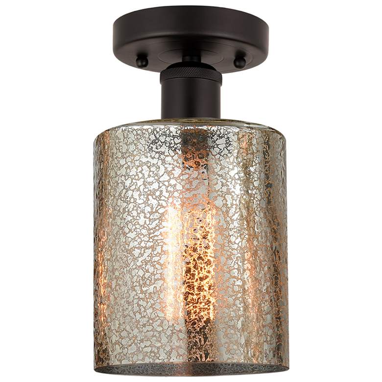 Image 1 Edison Cobbleskill 5" Semi-Flush Mount - Oil Rubbed Bronze - Mercury S