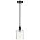 Edison Cobbleskill 5" Mini Pendant - Matte Black - Deco Swirl Shade
