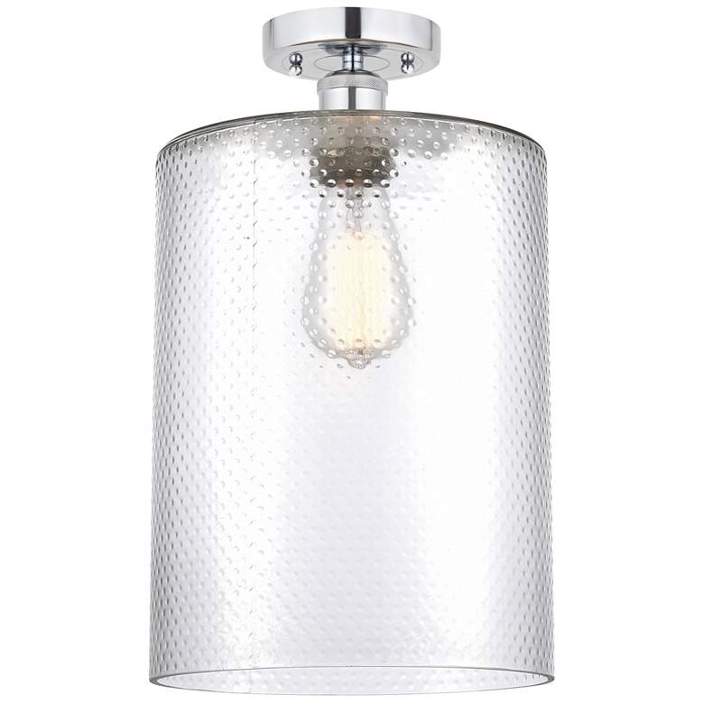 Image 1 Edison Cobbleskill 9" Semi-Flush Mount - Polished Chrome - Clear Shad