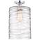 Edison Cobbleskill  9" Semi-Flush Mount - Polished Chrome - Deco Swirl