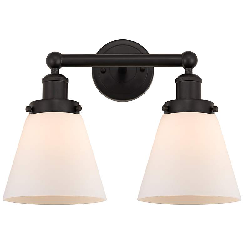 Image 1 Edison Cone 10" High Oil-Rubbed Bronze 2-Light Wall Sconce