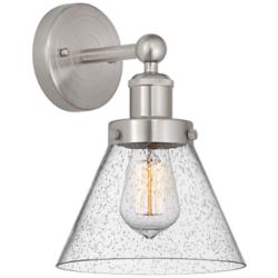 Edison Cone 11 1/2" High Brushed Satin Nickel Wall Sconce
