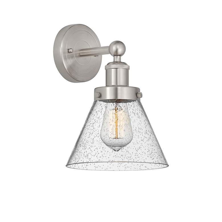 Image 3 Edison Cone 11 1/2" High Brushed Satin Nickel Wall Sconce more views