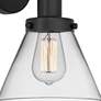 2_Edison Cone 11 1/2" High Matte Black Sconce with Clear Glass more views